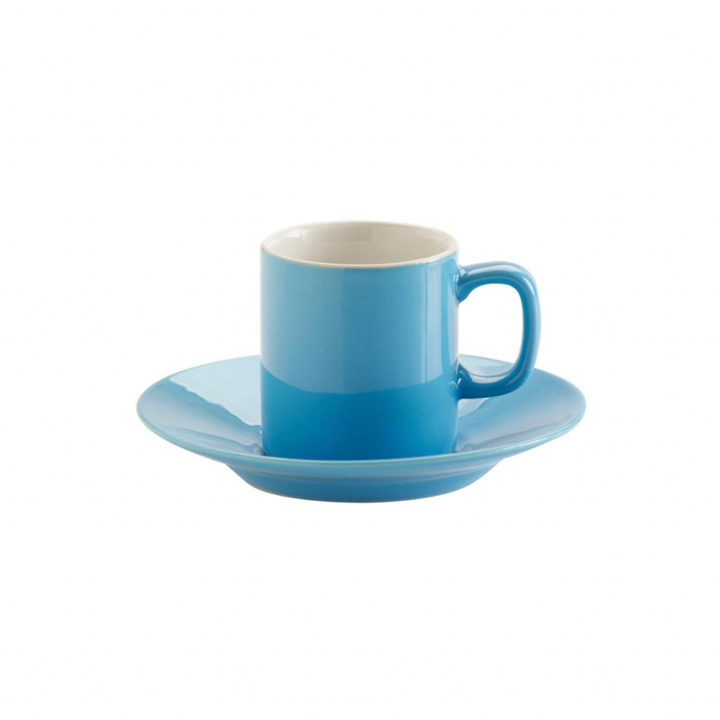 Espressokopp & fat Blå