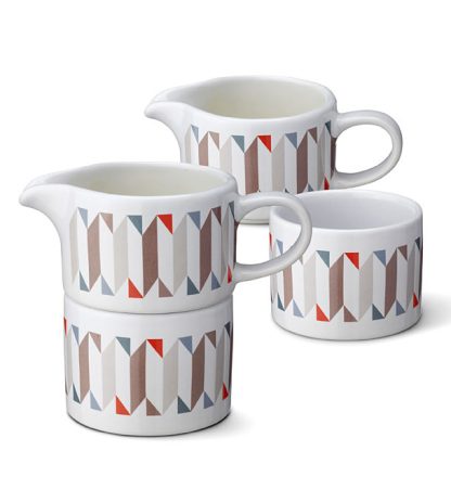 Geometric Sockerskål och Gräddkanna