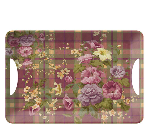 Tartan stor bricka med handtag