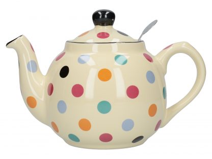 London Pottery Farmhouse tekanna, Ivory/Multi-Spot, 2 Cup