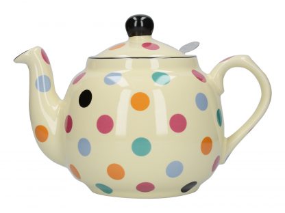 London Pottery Farmhouse tekanna, Ivory/Multi-Spot, 4 Cup