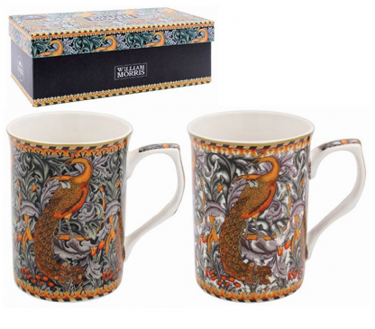 William Morris Peacock Två muggar i presentförp