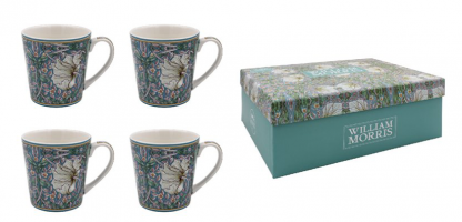 William Morris Teal Pimpernel - 4 muggar i presentförp