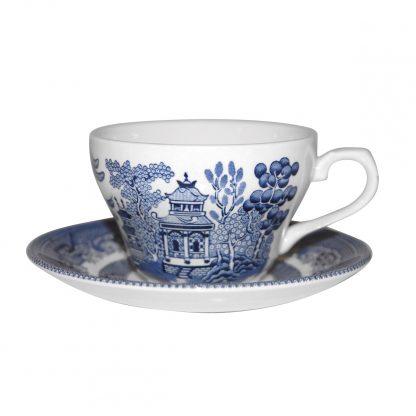 Blue Willow Tekopp med fat