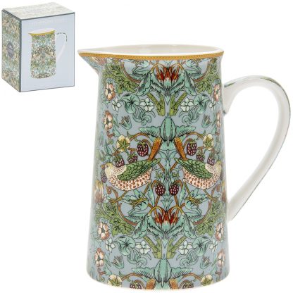 William Morris Teal Strawberry Thief Mjölkkanna