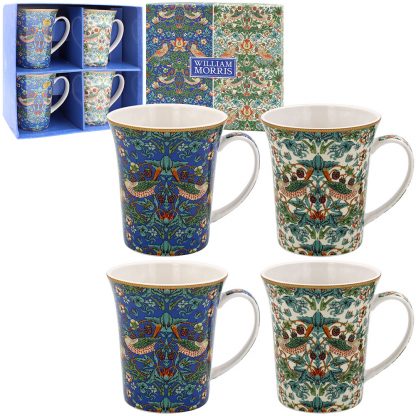 William Morris Strawberry Thief 4 muggar i presentförpackning