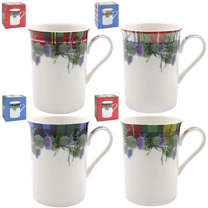 Tartan Thistle - muggar 4 sorterade