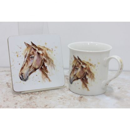 Country Life Presentset Mugg och coaster - Häst