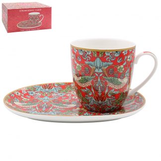 William Morris Red Strawberry Thief Snacks-set