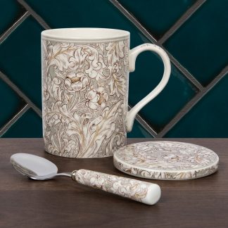 William Morris Bachelor's Button Mugg, coaster & sked