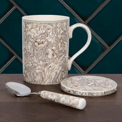 William Morris Bachelor's Button Mugg, coaster & sked