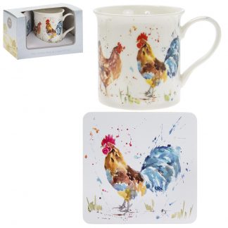 Country Life Presentset Mugg och coaster - Tupp&Höna