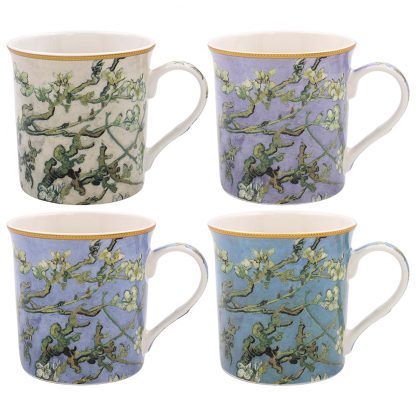 Van Gogh Almond Blossom mix 4 muggar i presentförpackning