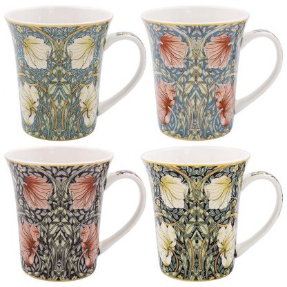 William Morris Pimpernel mix 4 muggar i presentförpackning