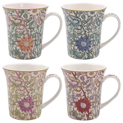 William Morris Pink & Rose mix 4 muggar i presentförpackning