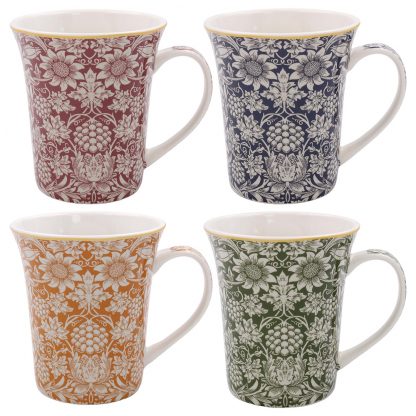 William Morris Sunflower mix 4 muggar i presentförpackning