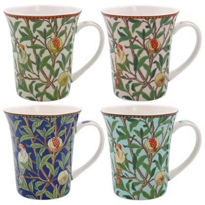 William Morris Bird & Pomegranate mix 4 muggar i presentförpackning