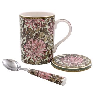 William Morris Honeysuckle Mugg, coaster & sked