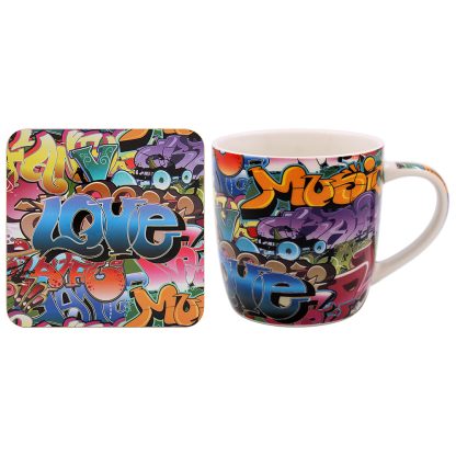 Grafitti Mugg & Coaster