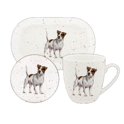 Waggy Tails Jack Russell mugg, coaster & bricka