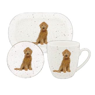 Waggy Tails Cockerpoo mugg, coaster & bricka