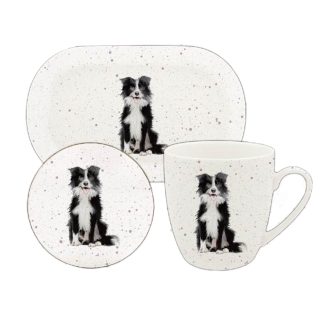 Waggy Tails Border Collie mugg, coaster & bricka
