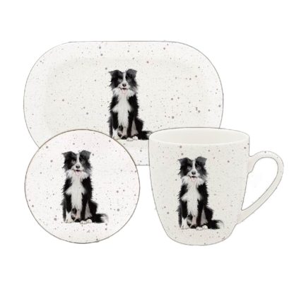 Waggy Tails Border Collie mugg, coaster & bricka
