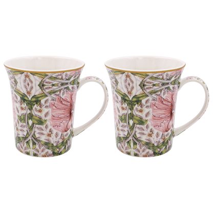 William Morris Pimpernel Pink 2 muggar i presentförpackning
