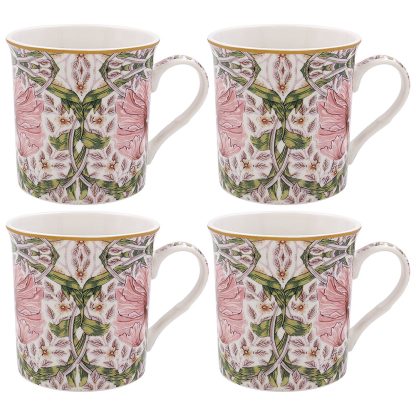 William Morris Pimpernel Pink 4 muggar i presentförpackning