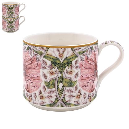 William Morris Pimpernel Pink 2 stapelbara muggar