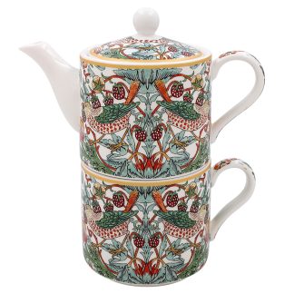 W Morris White Strawberry Thief Tea for one