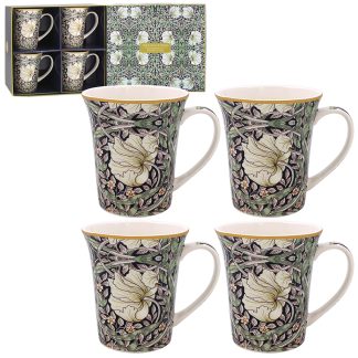 W Morris Pimpernel Midnight 4 muggar i presentförpackning