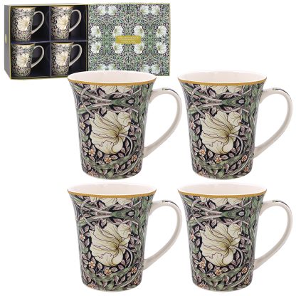 W Morris Pimpernel Midnight 4 muggar i presentförpackning