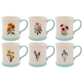 Country Life Präglade blomstermuggar 6-mix