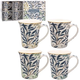 William Morris Willow Bough Lustre 4 muggar i presentförpackning