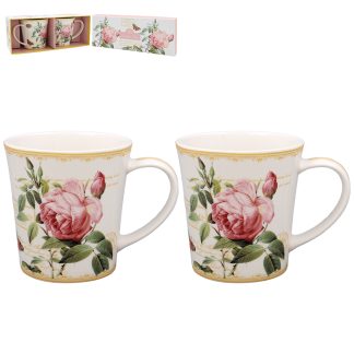 Redouté Rose 2 muggar i presentförpackning