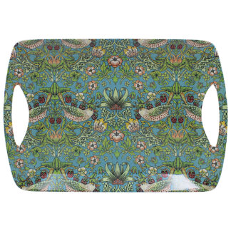 William Morris Teal Strawberry Thief Stor bricka