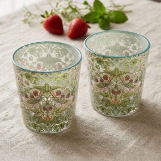 W Morris Strawberry Thief Glas 2-pack