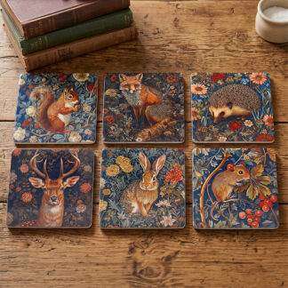 W Morris Wildlife keramikcoasters 6-mix