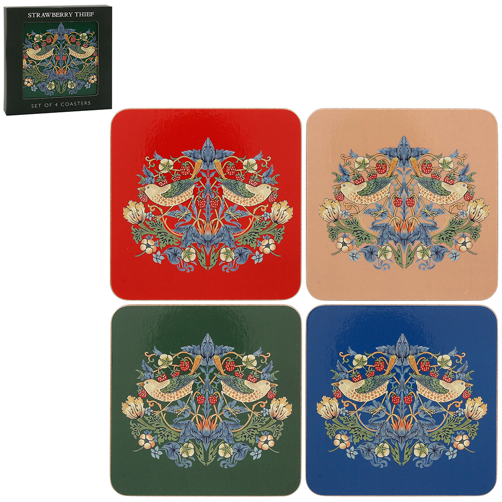 W Morris Strawberry Thief Coasters 4-mix - Bild 2