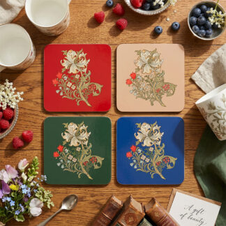 W Morris Golden Lily Coasters 4-mix