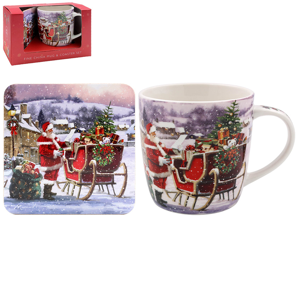 Mugg & Coaster Santa